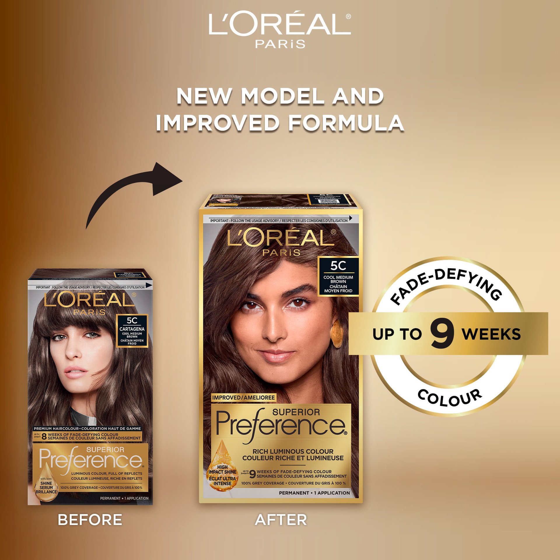 Old and new packaging of Superior Preference showcasing the new and improved formula